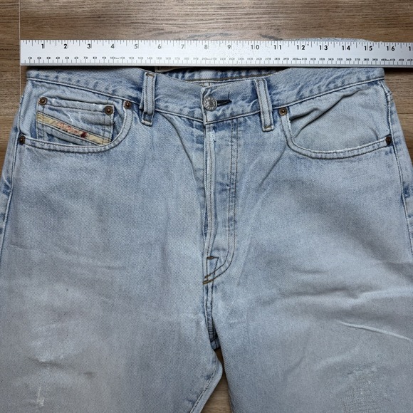 Vintage Diesel Kulter Jeans Men 31x32 Blue Straight Leg Light Wash Y2K (Tag 33) - Picture 12 of 16